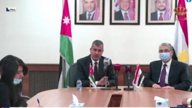الأردن ومصر يتفقان على دراسة رفع القدرة الكهربائية بين البلدين الى 1000 ميغاواط